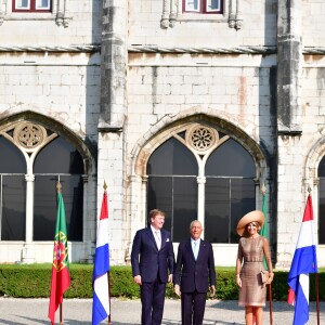 Le roi Willem-Alexander et la reine Maxima des Pays-Bas lors d'une visite d'état officielle à Lisbonne au Portugal, cérémonie de bienvenue avec le président portugais Marcelo Rebelo de Sousa et visite du monastère "dos Jerónimos" à Lisbonne le 10 octobre 2017.10/10/2017 - Lisbonne