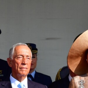 Le roi Willem-Alexander et la reine Maxima des Pays-Bas lors d'une visite d'état officielle à Lisbonne au Portugal, cérémonie de bienvenue avec le président portugais Marcelo Rebelo de Sousa et visite du monastère "dos Jerónimos" à Lisbonne le 10 octobre 2017.10/10/2017 - Lisbonne