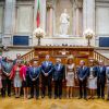 Le roi Willem-Alexander et la reine Maxima des Pays-Bas lors d'une visite d'état à Lisbonne au Portugal reçus par Eduardo Ferro Rodrigues, président de l'assemblée de la république portugaise à Lisbonne le 9 octobre 2017.10/10/2017 - Lisbonne