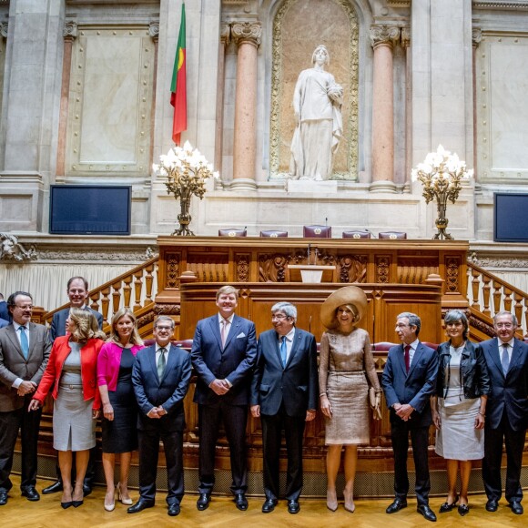 Le roi Willem-Alexander et la reine Maxima des Pays-Bas lors d'une visite d'état à Lisbonne au Portugal reçus par Eduardo Ferro Rodrigues, président de l'assemblée de la république portugaise à Lisbonne le 9 octobre 2017.10/10/2017 - Lisbonne