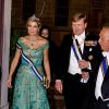 Le roi Willem Alexander et la reine Maxima des Pays-Bas - Le roi et la reine des Pays-Bas lors d'un dîner d'état au Palais national d'Ajuda lors de leur visite officielle à Lisbonne, le 10 octobre 2017.  Dutch royals at a state dinner at Palacio da Ajuda, Lisbon, Portugal - 10 Oct 201710/10/2017 - Lisbonne