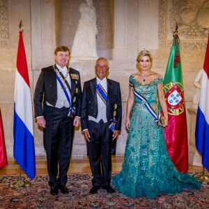 Le roi Willem Alexander et la reine Maxima des Pays-Bas, Marcelo Rebelo de Sousa (le président de la République portuguaise) - Le roi et la reine des Pays-Bas lors d'un dîner d'état au Palais national d'Ajuda lors de leur visite officielle à Lisbonne, le 10 octobre 2017.  Dutch royals at a state dinner at Palacio da Ajuda, Lisbon, Portugal - 10 Oct 201710/10/2017 - Lisbonne