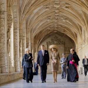 Le roi Willem-Alexander et la reine Maxima des Pays-Bas lors d'une visite d'état officielle à Lisbonne au Portugal, cérémonie de bienvenue avec le président portugais Marcelo Rebelo de Sousa et visite du monastère "dos Jerónimos" à Lisbonne le 10 octobre 2017.10/10/2017 - Lisbonne