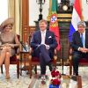 Le roi Willem-Alexander et la reine Maxima des Pays-Bas lors d'une visite d'état à Lisbonne au Portugal reçus par Eduardo Ferro Rodrigues, président de l'assemblée de la république portugaise à Lisbonne le 9 octobre 2017. 10/10/2017 - Lisbonne