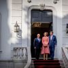 Le roi Willem-Alexander et la reine Maxima des Pays-Bas reçus par le premier ministre portugais Antonio Luis Santos da Costa lors d'une visite d'état au Portugal le 11 octobre 2017 11/10/2017 - Lisbonne