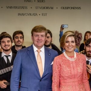 Le roi Willem Alexander et la reine Maxima des Pays-Bas visitent l'université de Lisbonne le 11 octobre 2017. 11/10/2017 - Lisbonne