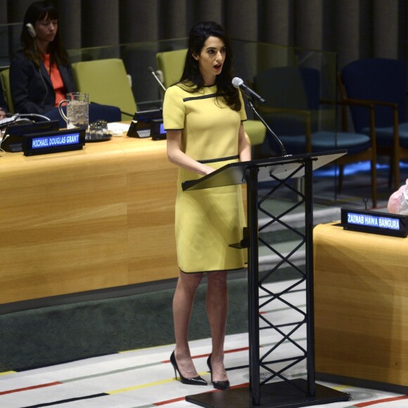 Amal Clooney au siège des Nations Unies. New York, le 9 mars 2017.