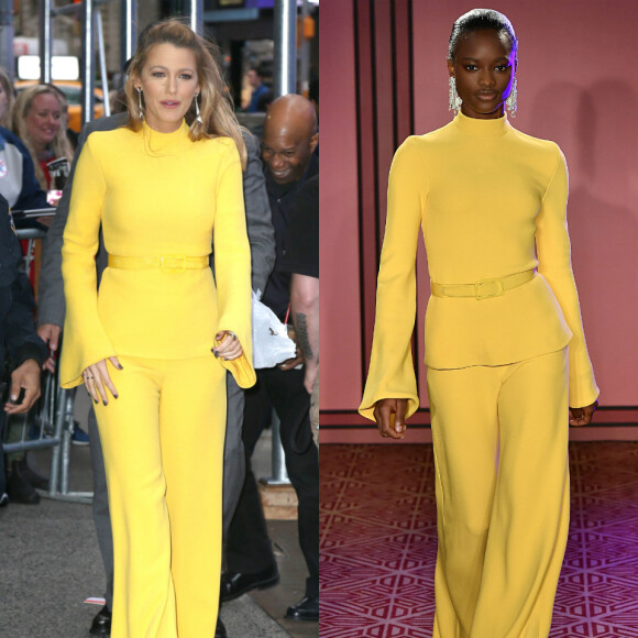 Blake Lively et le mannequin Mayowa Nicholas portent une tenue Brandon Maxwell, collection printemps-été 2018. New York, le 16 septembre 2017.