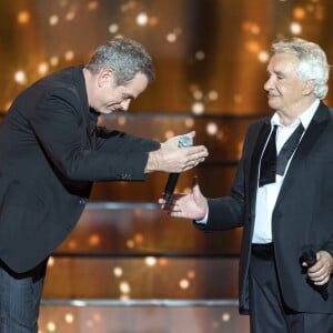 Exclusif - Garou et Michel Sardou - Enregistrement de l'émission "Dernier Show" de Michel Sardou, qui sera diffusée le 21 octobre en prime time sur France 2, depuis le Palais des Sports à Paris, le 12 septembre 2017.  © Pierre Perusseau / Bestimage