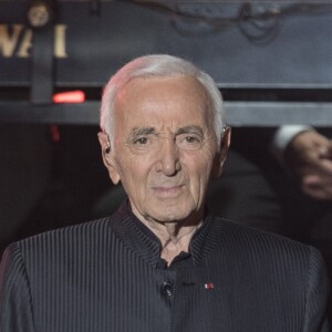 Exclusif - Charles Aznavour - Enregistrement de l'émission "Dernier Show" de Michel Sardou, qui sera diffusée le 21 octobre en prime time sur France 2, depuis le Palais des Sports à Paris, le 12 septembre 2017.  © Pierre Perusseau / Bestimage