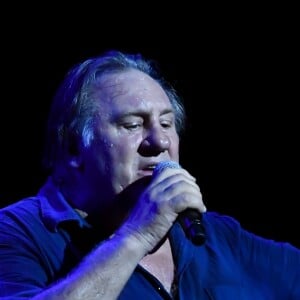 Gérard Depardieu chante "Barbara" à l'Opéra Garnier Monte-Carlo (Salle Garnier) dans le cadre du Monte-Carlo Sporting Summer Festival. Il est accompagné sur scène par celui qui fût le compagnon de route de la chanteuse pendant dix-sept ans, le pianiste, chef d’orchestre et arrangeur Gérard Daguerre. Monaco, le 27 juillet 2017. © Michel Alesi/Bestimage