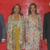 La reine Letizia d'Espagne (robe à fleurs Zara d'une ancienne collection) à une conférence lors de la Journée mondiale de la recherche contre le cancer à Madrid le 22 septembre 2017.