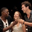 Exclusif - Les comédiens de la série "Plus Belle la Vie", Elodie Varlet (Estelle), Jeremie Poppe (Romain) et David Baiot (Djawad) posent à l'hôtel Intercontinental de Marseille le 14 juillet 2013.