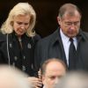 Semi Exclusif - Martin Bouygues et sa femme Melissa lors de la cérémonie religieuse pour les obsèques de Monique Bouygues en l'église Saint François-Xavier à Paris le 23 octobre 2017.