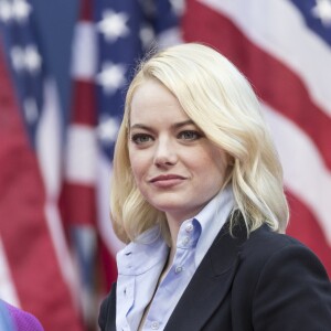 Emma Stone lors d'un match du US open à New York, le 9 septembre 2017