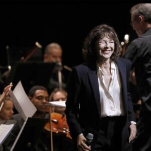 Jane Birkin en concert sur la scène du Grand Rex dans le cadre de sa tournée "Gainsbourg, Le Symphonique" à Paris le 26 octobre 2017. © Alain Guizard/Bestimage