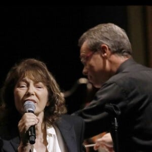 Jane Birkin en concert sur la scène du Grand Rex dans le cadre de sa tournée "Gainsbourg, Le Symphonique" à Paris le 26 octobre 2017. © Alain Guizard/Bestimage