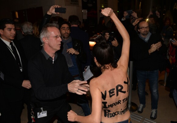 Les activistes de l'association FEMEN - Avant-première du film "D'après une histoire vraie" de R. Polanski à la Cinémathèque Française à Paris, le 30 octobre 2017. © Veeren/CVS/Bestimage