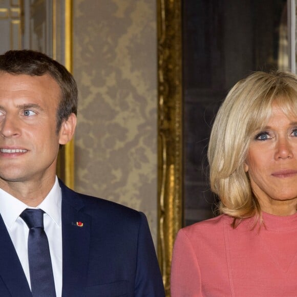 Le président de la République française Emmanuel Macron et sa femme la Première Dame Brigitte Macron (Trogneux) - Le grand-duc et la grande-duchesse du Luxembourg reçoivent en audience le président de la République française et sa femme la Première Dame au Palais grand-ducal au Luxembourg, le 29 août 2017. © Pierre Perusseau/Bestimage