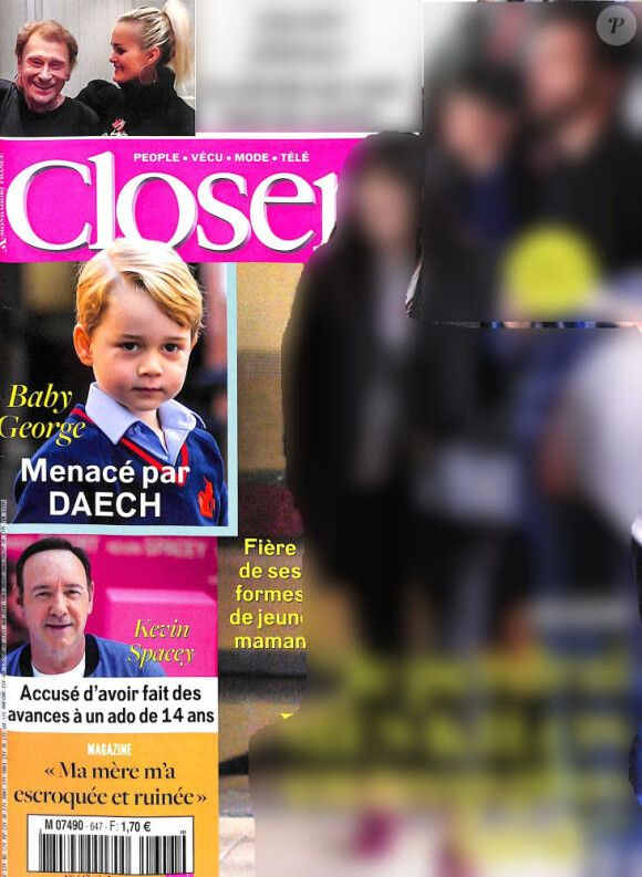 Couverture du magazine "Closer" en kiosques le 3 novembre 2017.