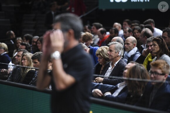 Bernard de La Villardière et sa femme Anne de la Villardière à la finale du tournoi de tennis "Rolex Paris Masters 2017" à Paris le 5 novembre 2017. © Peusseau-Veeren/Bestimage