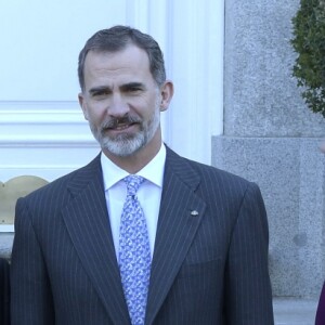 Le roi Felipe VI et la reine Letizia d'Espagne ont reçu le président israélien Reuven Rivlin et sa femme Nechama Rivlin au palais de la Zarzuela à Madrid le 6 novembre 2017.