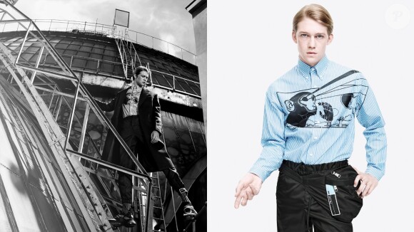 Joe Alwyn, petit ami de Taylor Swift, figure sur la campagne publicitaire printemps-été 2018 de Prada. Photo par Willy Vanderperre.