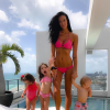Photo de Jade Lagardère et ses trois enfants à Miami. Avril 2017.