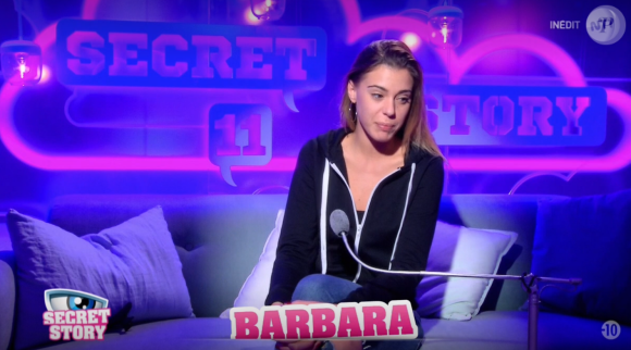 Barbara lors de la quotidienne de "Secret Story 11" (NT1), mercredi 8 novembre 2017.