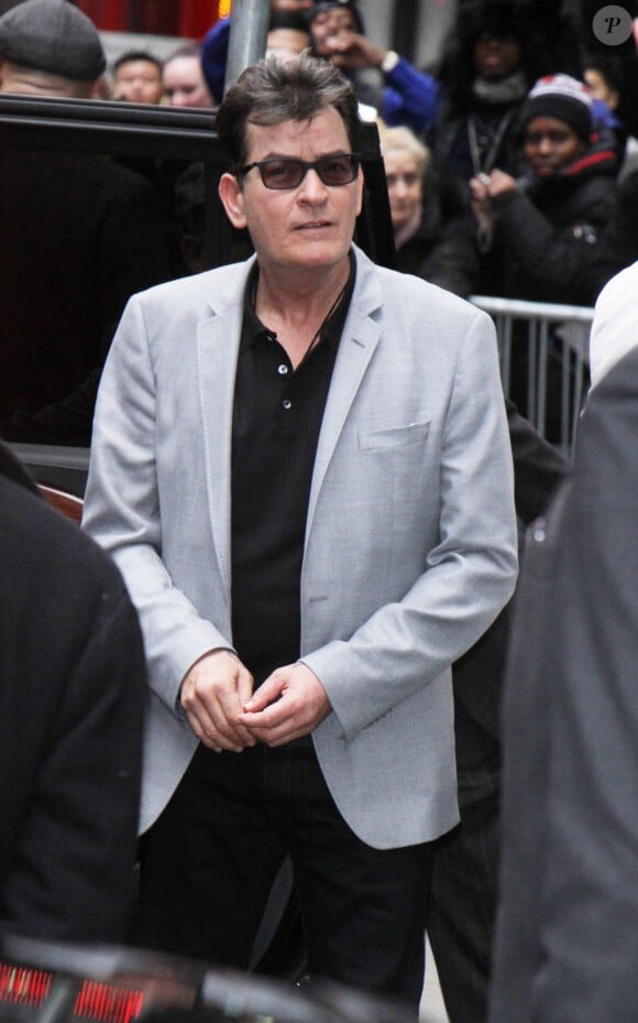 Charlie Sheen lors de sa participation à l'émission "Good Morning America", à New York le 12 janvier 2017.