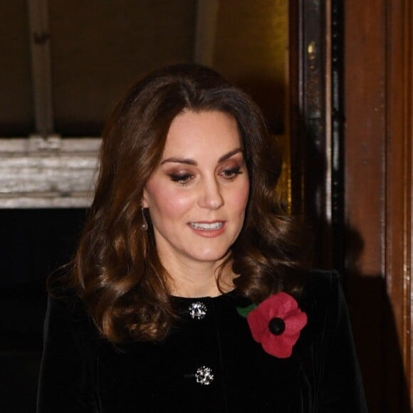 La duchesse Catherine de Cambridge, enceinte de son troisième enfant, a assisté avec la famille royale britannique au Festival of Remembrance 2017 pour la commémoration du 11 novembre au Royal Albert Hall à Londres le 11 novembre 2017.