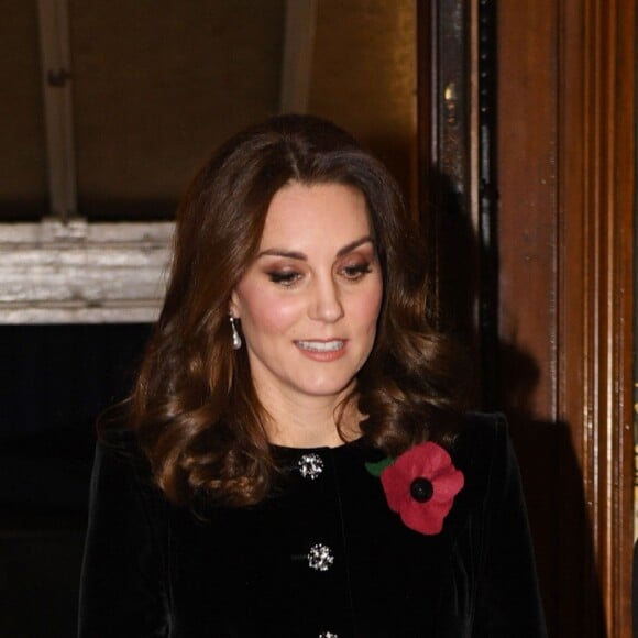 La duchesse Catherine de Cambridge, enceinte de son troisième enfant, a assisté avec la famille royale britannique au Festival of Remembrance 2017 pour la commémoration du 11 novembre au Royal Albert Hall à Londres le 11 novembre 2017.