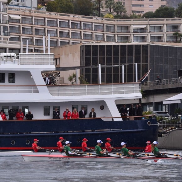 Le prince Albert de Monaco et le prince Andrew, Duc d'York, parrains de la branche monégasque de l'association britannique Outward Bond, étaient réunis le 8 novembre 2017 au port Hercule en principauté pour la première édition de la régate d'aviron The Princes' Cup. © Bruno Bebert / Bestimage