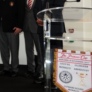 Le prince Albert de Monaco et le prince Andrew, Duc d'York, parrains de la branche monégasque de l'association britannique Outward Bond, étaient réunis le 8 novembre 2017 au port Hercule en principauté pour la première édition de la régate d'aviron The Princes' Cup. © Bruno Bebert / Bestimage