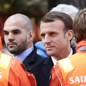 Le Président de la République, Emmanuel Macron et Brigitte Macron lors de la commémoration du second anniversaire des attentats du 13 novembre 2015 au Bataclan à Paris le 13 novembre 2017. © Stéphane Lemouton / Bestimage