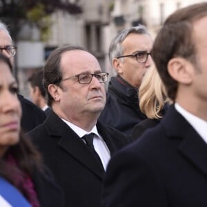 François Hollande - Plaque au bar "Le Carillon et au restaurant "Le petit Cambodge" - Commémoration du second anniversaire des attentats du 13 novembre 2015 à Paris le 13 novembre 2017. © Eliot Blondet / Pool / Bestimage