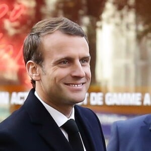 Le Président de la République, Emmanuel Macron lors de la commémoration du second anniversaire des attentats du 13 novembre 2015 au Bataclan à Paris le 13 novembre 2017. © Stéphane Lemouton / Bestimage