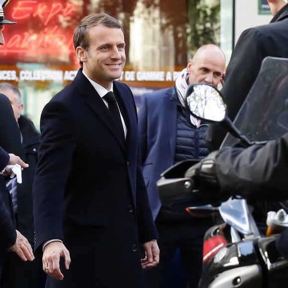 Le Président de la République, Emmanuel Macron lors de la commémoration du second anniversaire des attentats du 13 novembre 2015 au Bataclan à Paris le 13 novembre 2017. © Stéphane Lemouton / Bestimage