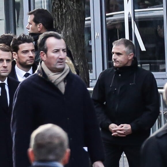 Le Président de la République, Emmanuel Macron lors de la commémoration du second anniversaire des attentats du 13 novembre 2015 au Bataclan à Paris le 13 novembre 2017. © Stéphane Lemouton / Bestimage