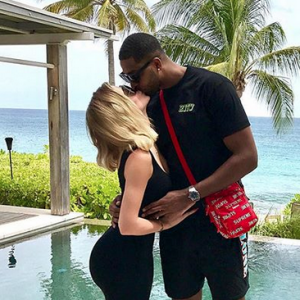 Khloé Kardashian et Tristan Thompson. Octobre 2017.