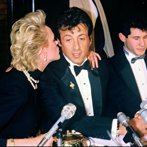 Sylvester Stallone et Brigitte Nielsen à Harvard en 1986.