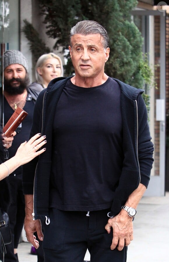 Sylvester Stallone quitte un salon de coiffure à Beverly Hills le 3 janvier 2017.
