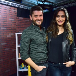 Exclusif - Christophe Beaugrand et Leïla Ben Khalifa lors d'une interview donnée pour Pure People dans les locaux de Webedia à Levallois Perret le 17 novembre 2017. © Giancarlo Gorassini / Bestimage