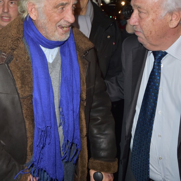 Marcel Campion et Jean-Paul Belmondo - Jean-Paul Belmondo et Alain Delon, parrains de la grande roue de la Concorde, arrivent pour son inauguration, à Paris, France, le 17 novembre 2017. © Giancarlo Gorassini/Bestimage