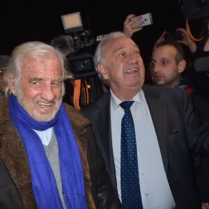 Marcel Campion et Jean-Paul Belmondo - Jean-Paul Belmondo et Alain Delon, parrains de la grande roue de la Concorde, arrivent pour son inauguration, à Paris, France, le 17 novembre 2017. © Giancarlo Gorassini/Bestimage