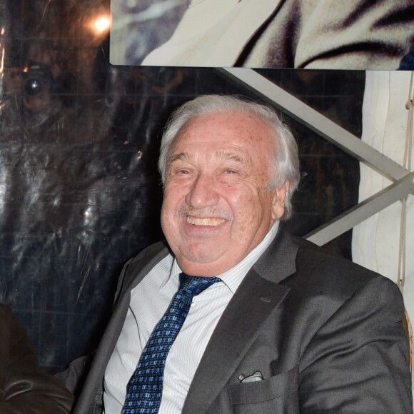 Semi-exclusif - Alain Delon, Jean-Paul Belmondo et Marcel Campion - Célébrités lors de l'inauguration de la grande roue de Paris, France, le 17 novembre 2017. © Coadic Guirec/Bestimage