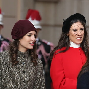 Charlotte Casiraghi et Tatiana Santo Domingo - La famille princière de Monaco arrive à la cathédrale lors de la fête nationale monégasque, à Monaco, le 19 novembre 2017. © Dominique Jacovides/Bestimage