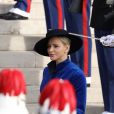 La princesse Charlène de Monaco - La famille princière de Monaco dans la cour du Palais Princier lors de la fête nationale monégasque, à Monaco, le 19 novembre 2017. ©© Jean-Charles Vinaj/Pool restreint Monaco/Bestimage