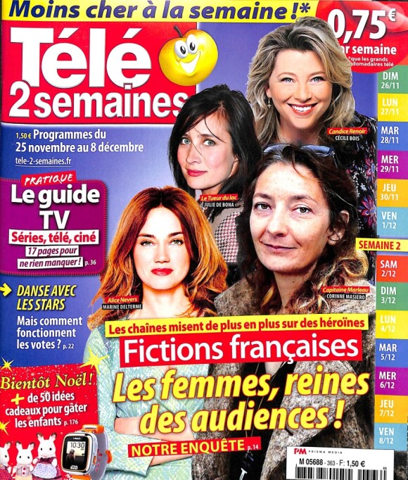 Magazine "Télé 2 semaines" en kiosques lundi 20 novembre 2017.
