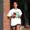 Exclusif - Malia Obama fait du jogging dans le campus de Harvard à Cambridge, le 23 août 2017.